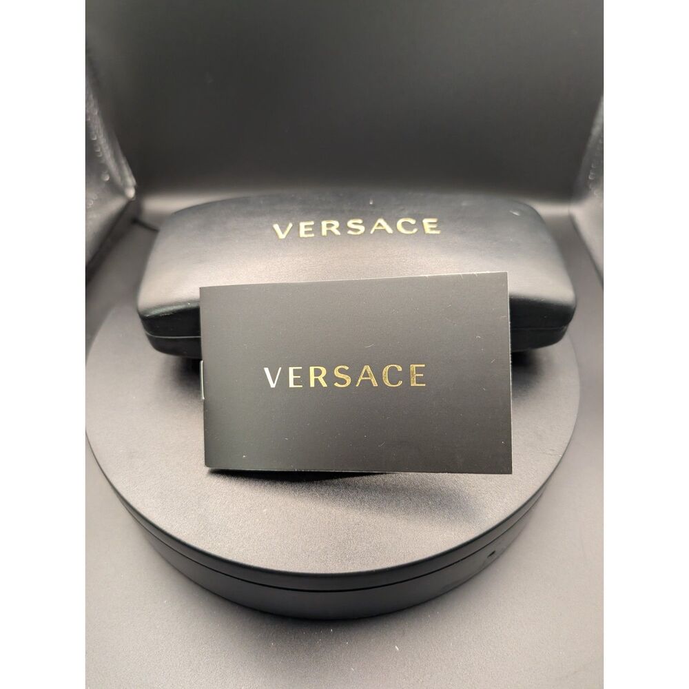 Versace Eyeglass Case Original Box Black Gold Medusa Logo